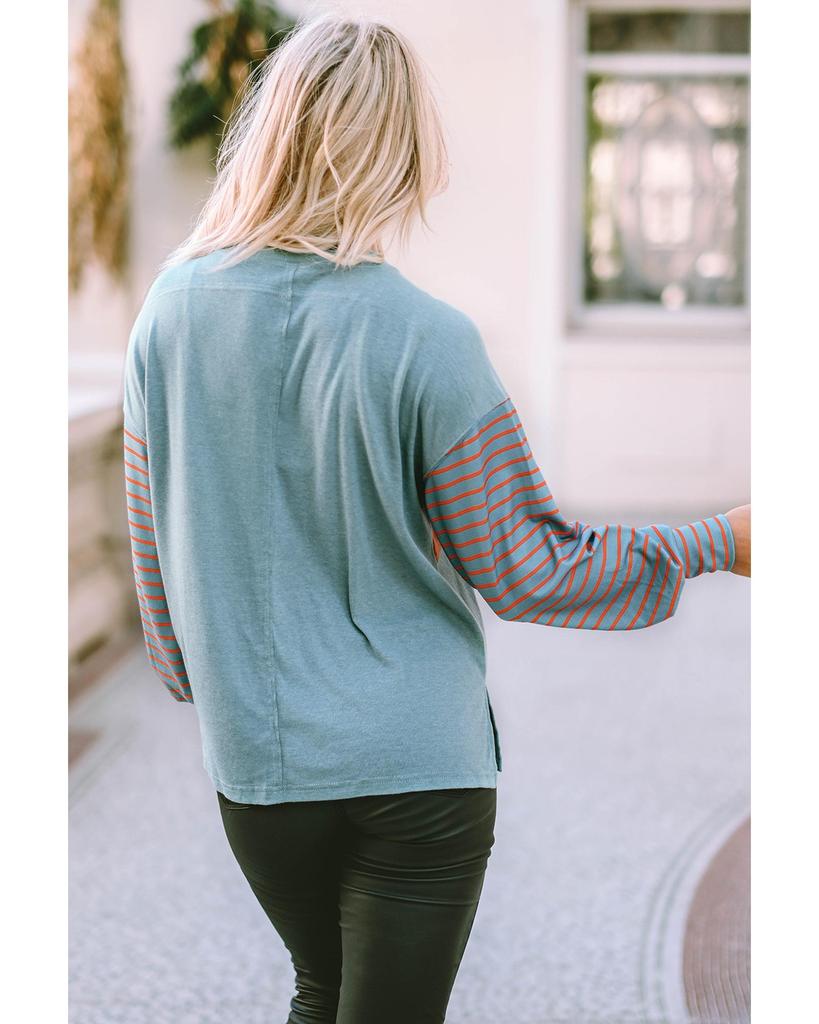 Azura Exchange Полосатый топ с рукавами епископа