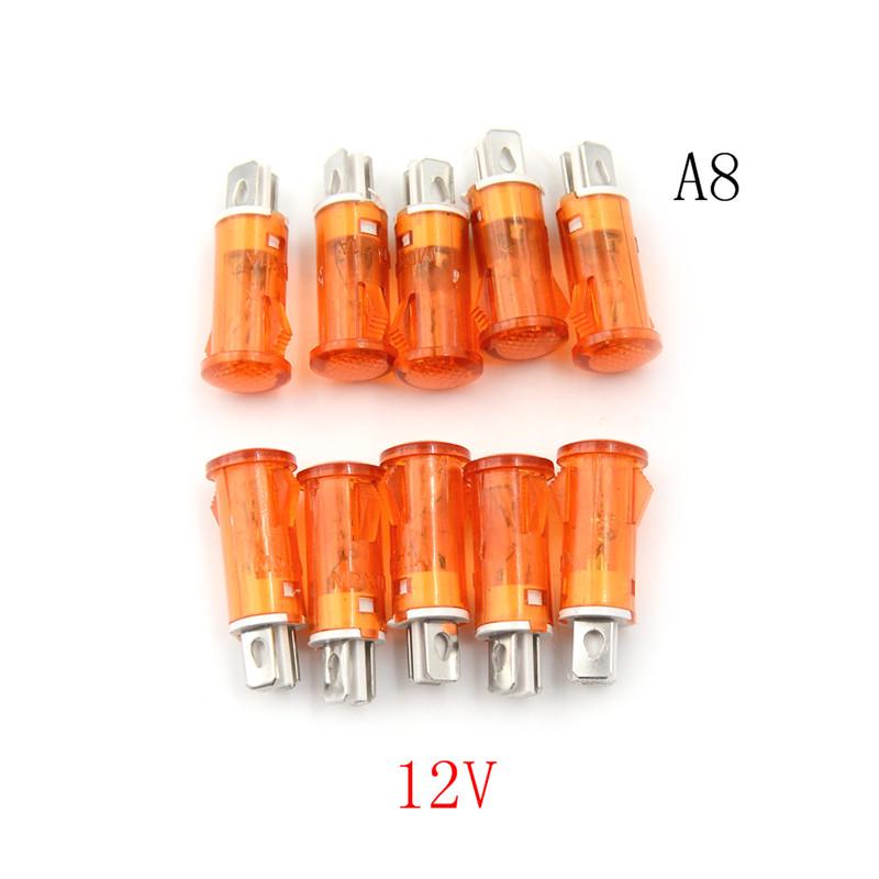 10 шт. Сигнальная лампа 10 мм красная зеленая желтая лампа индикаторная лампа 12 В 24 В 220 В