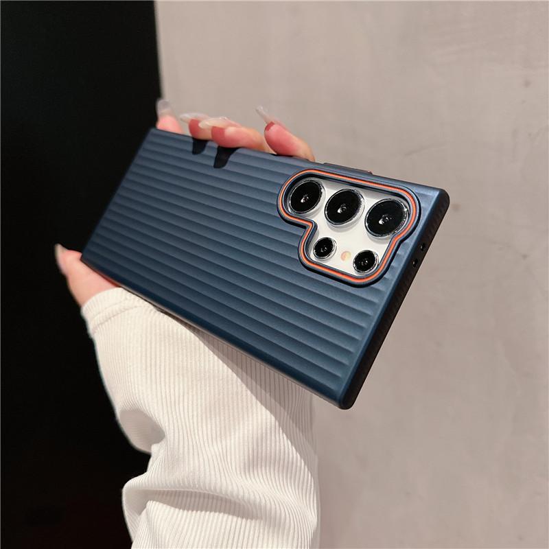 Для Samsung Galaxy S24 S23 S22 Plus Ультрарифленое зернистое покрытие Металлическая краска Противоударный противоскользящий чехол для задней крышки из ПК с защитой от отпечатков пальцев
