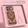 Винтажный Чехол-Браслет с Цветочной Мандалой для iPhone 17 Pro Max iPhone 16 15 14 13 Pro Max Магнитный Для Magsafe Гибридный Матовый Чехол из ТПУ+ПК