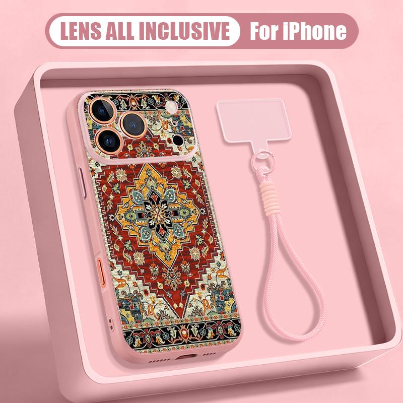 Винтажный Чехол-Браслет с Цветочной Мандалой для iPhone 17 Pro Max iPhone 16 15 14 13 Pro Max Магнитный Для Magsafe Гибридный Матовый Чехол из ТПУ+ПК