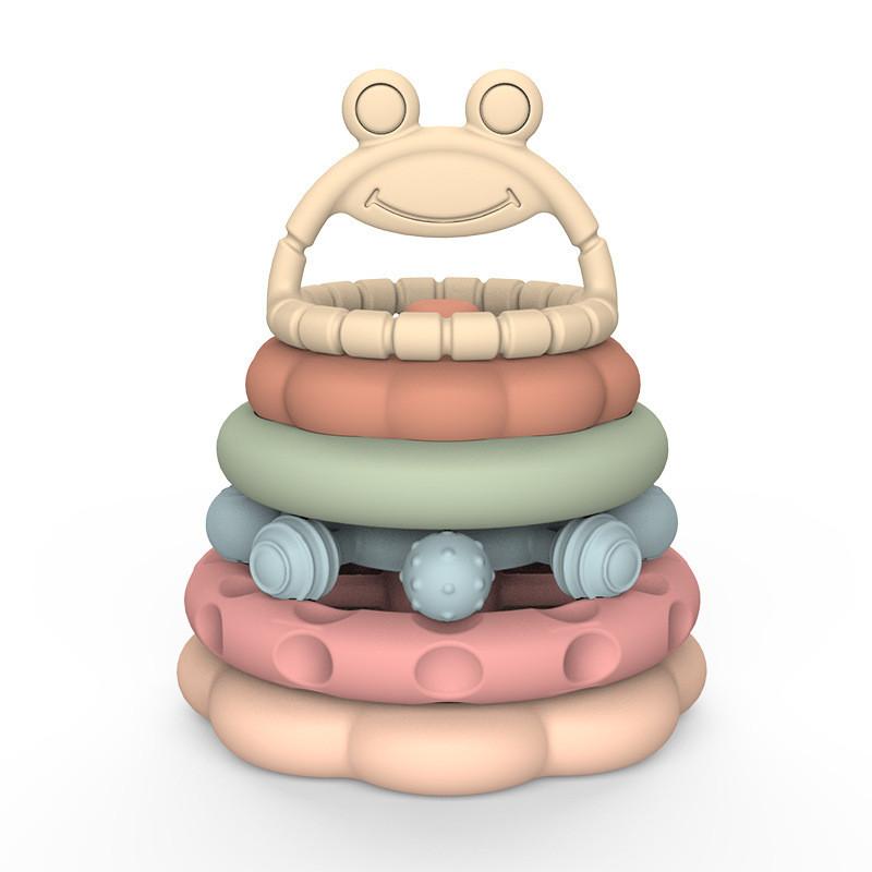 Монтессори пирамидка для детей Силиконовый сенсорный развивающий игровой набор