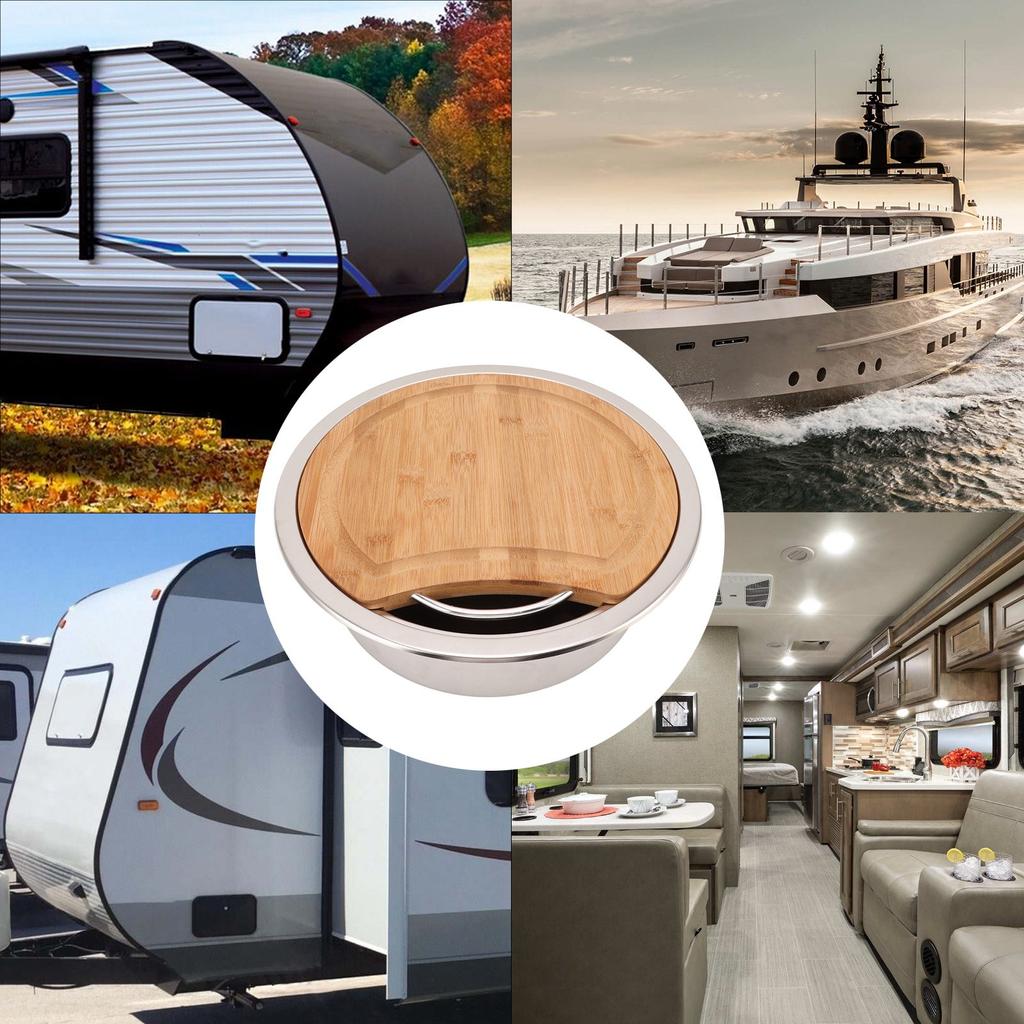 360x120 мм/14,17x4,72 дюйма RV 304 Раковина из нержавеющей стали, круглая, для мытья рук, с бамбуковой доской для разделки мяса, для лодочной раковины