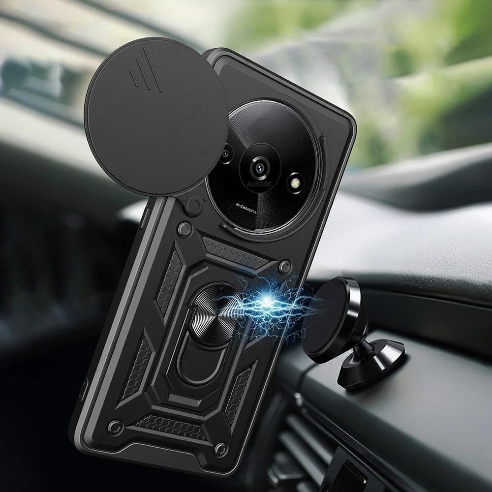 Armored case for Xiaomi Redmi A3, CamShield Slide, black