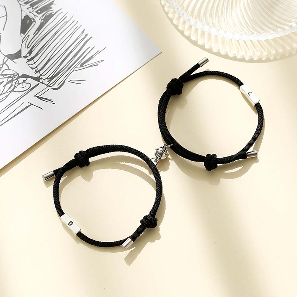 Simple Men Women Friendship Gifts Braided Rope Magnet Bracelet Fashion Jewelry Couple Bracelets