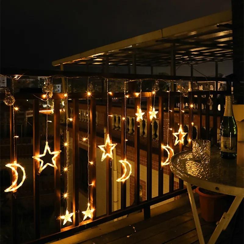 Светодиодные занавески, гирлянды, гирлянды, сосульки, 3,5 м, 220 В, уличная лампа для бара, спальни, вечеринки, садового декора