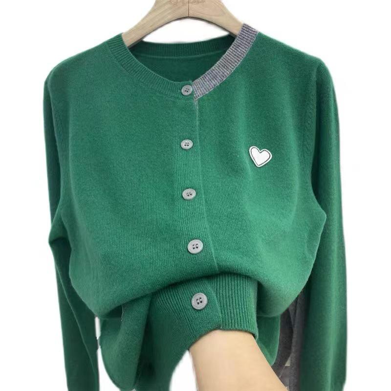 Весенний кардиган оверсайз в корейском стиле, пэчворк из цветных блоков, крупной вязки, для женщин