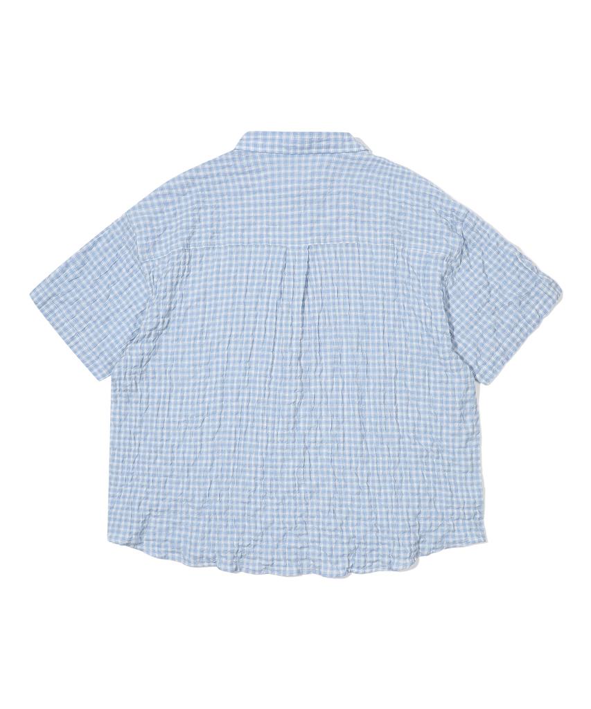 ONEILL Crinkle Tartan Check Short Sleeve Shirt_Light Blue