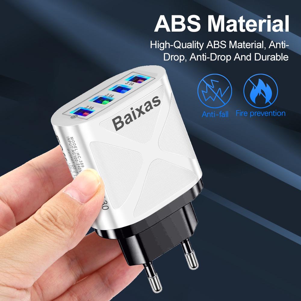 Многопортовое быстрое зарядное устройство 4 USB 5V/2.4A - Вилка AU/EU/UK/US