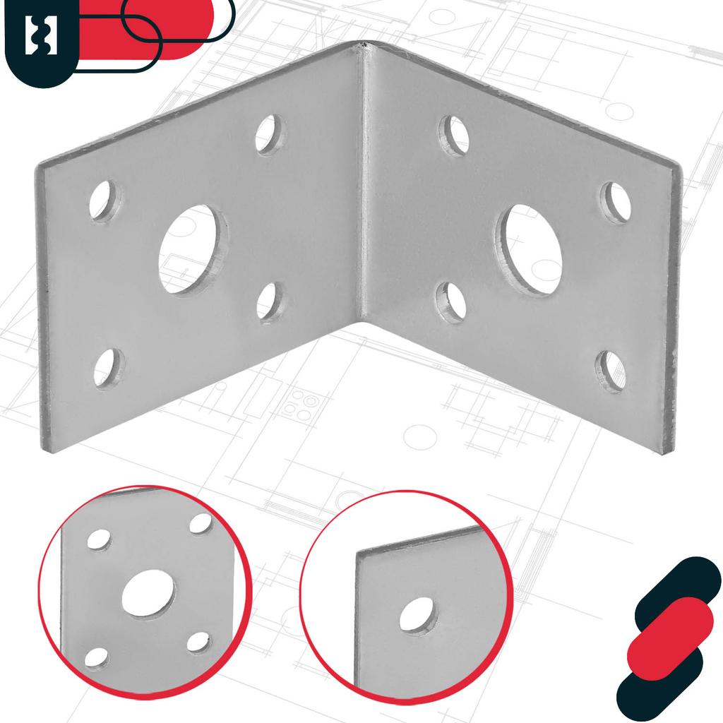 KOTARBAU® Carpenter's Angle Construction Connector Stainless Steel Galvanized 50 X 50 X 35 MM Set of 100 PCS