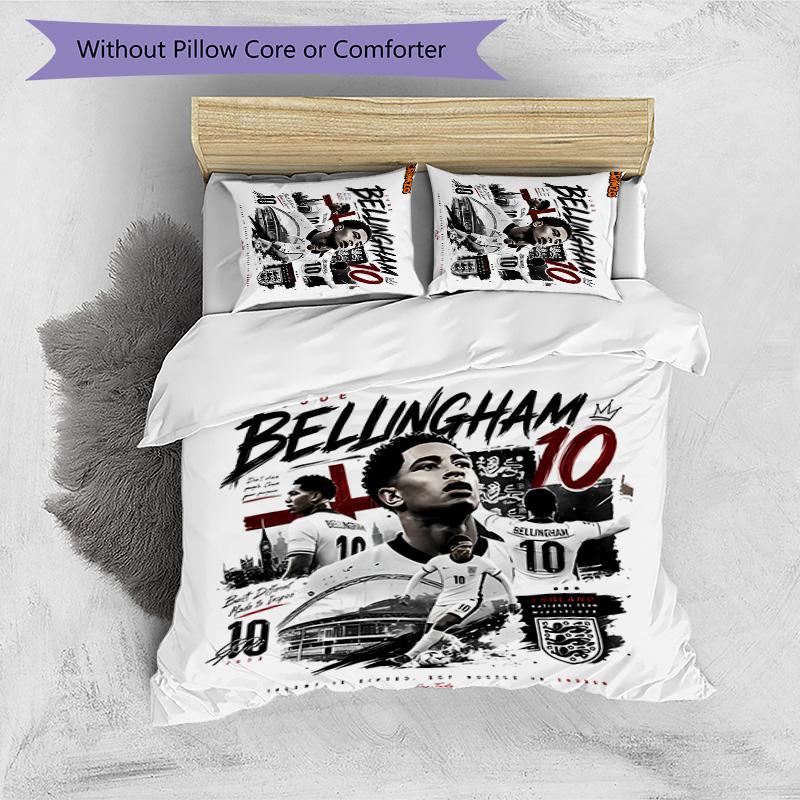 3pcs Jude Bellingham pattern bedding set duvet cover set includes duvet cover &pillowcases,perfect all season bedroom decoration&gift