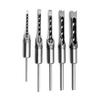 Square Hole Drill Bit Woodworking Hole Saw Mortising Chisel Steel Drill Bits Set 1/4 Inch,