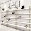Gold Wall-Mounted Shoe and Bag Display Rack for Women's Shoes
