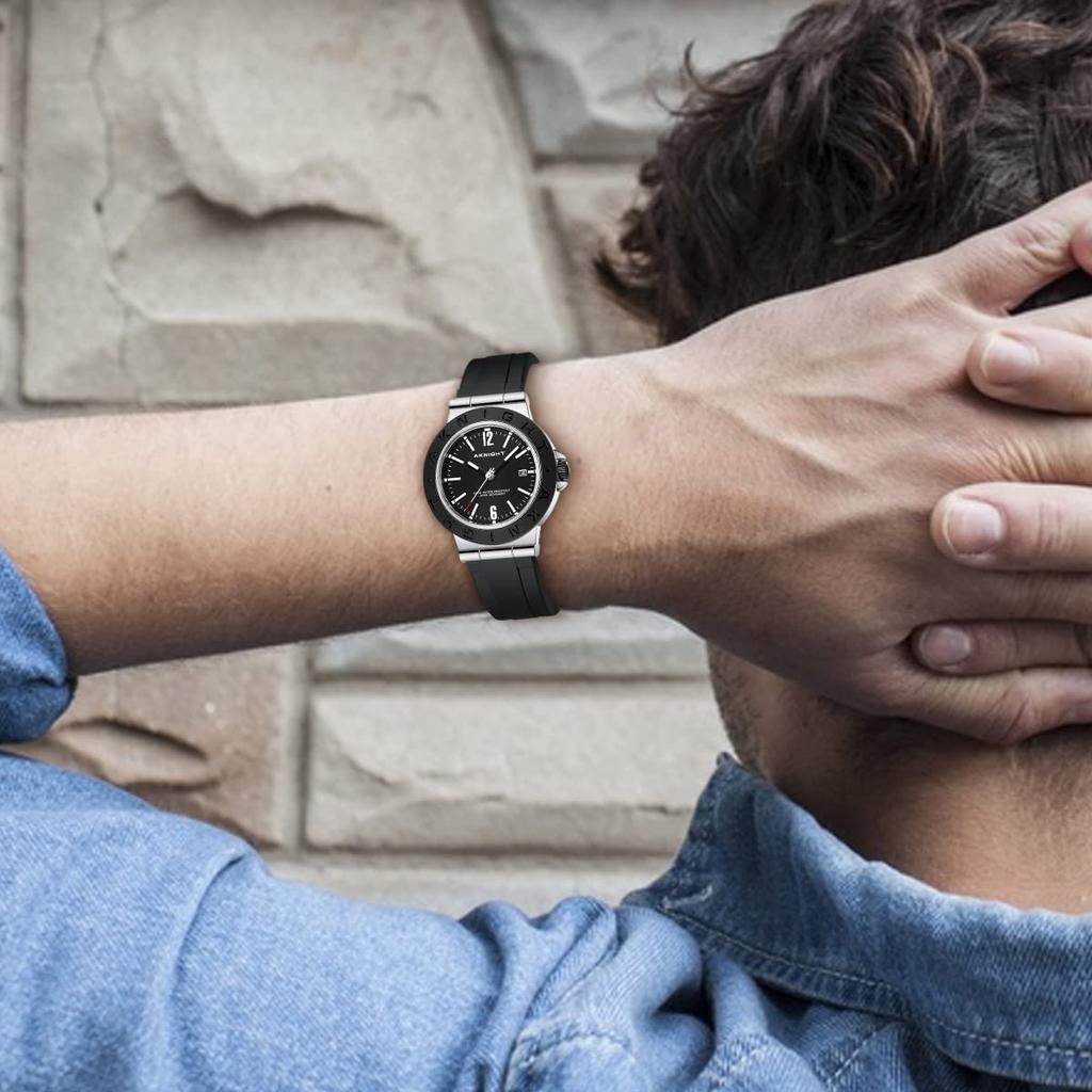 Часы водонепроницаемые аналоговые кварцевые хронограф модные деловые классические часы автоматические дата светящиеся часы [AKNIGHT] мужские часы, часы, часы, мужские