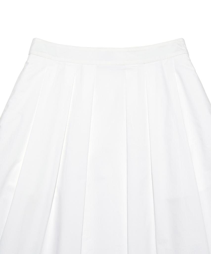Lee Women'S Cotton Pleated Long Skirt White