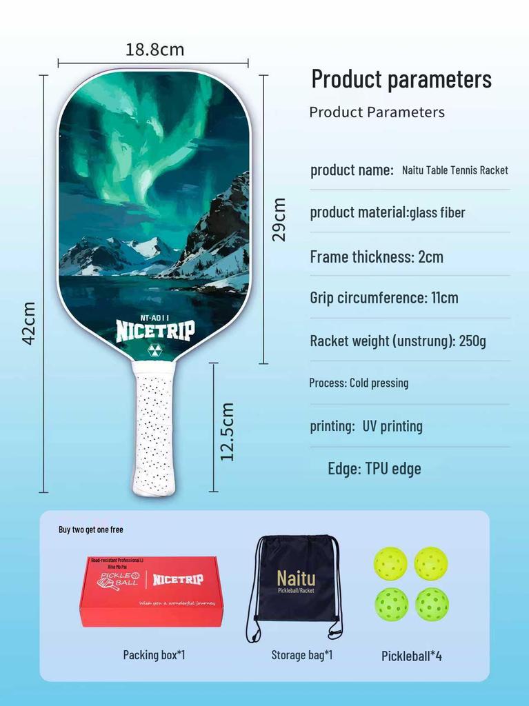 Professional Fiberglass Pickleball Paddle Set for Children and Adults