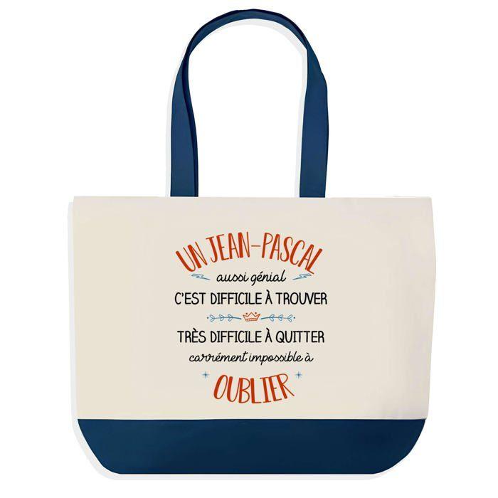 Tote bag - PLANETEE - Shopping Bleu Jean-Noël Aussi Génial - Coton imprimé en France - Grande contenance - Anses solides