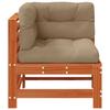 Garden Corner Sofa Solid Pine Wood Wax Brown
