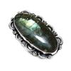 Labradorite Gemstone Handmade 925 Sterling Silver Jewelry Ring Size 8 N0D08