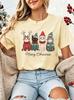 Женская Рождественская футболка Meowy Christmas Милый Кот Рождественский Свитер Шапка Принт с Оленем Короткий Рукав Повседневный Праздничный Вечеринка Футболки Топы подарок