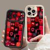 Red Heart Pattern TPU Phone Case For iPhone Air 16e 17 16 15 14 Pro Max 13 12 Pro 15 16 14 Plus Shockproof Soft Silicone Cover