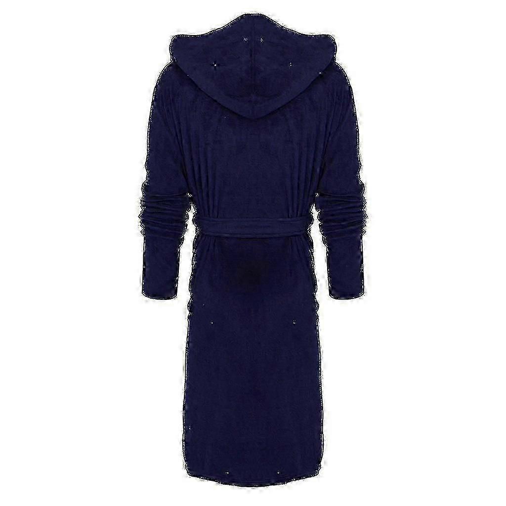 2026 Hot!! Men's Bathrobes, Terry Robe Fleece Robe Plush Long Hooded Bathrobe