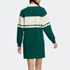 Adidas Colorblock Sports Collar Long Sleeve Dress Women Dress Green HY4179