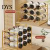Modern Wine Storage Iron Rack, Curved Grooves, Countertop Cabinet Shelf, Compact Small Display Metal Bottle Holder, for Kitchen Cupboard And