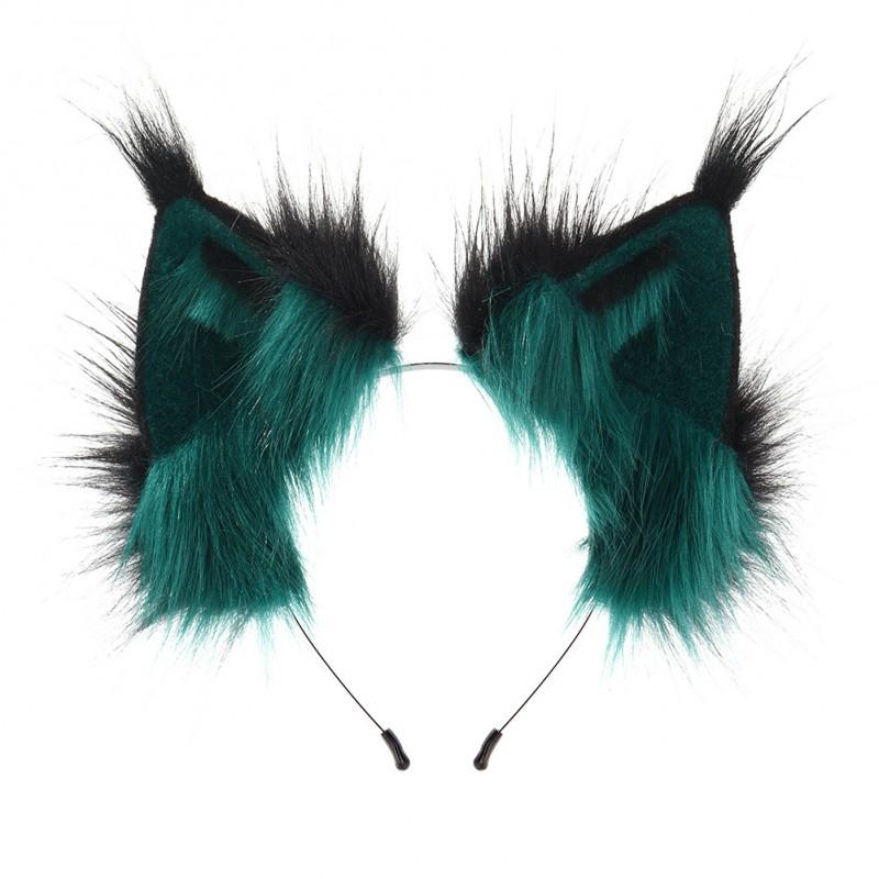 Handmade Plush Lynx Cat Ear Headband Halloween Cosplay Anime Convention Accessory Unisex