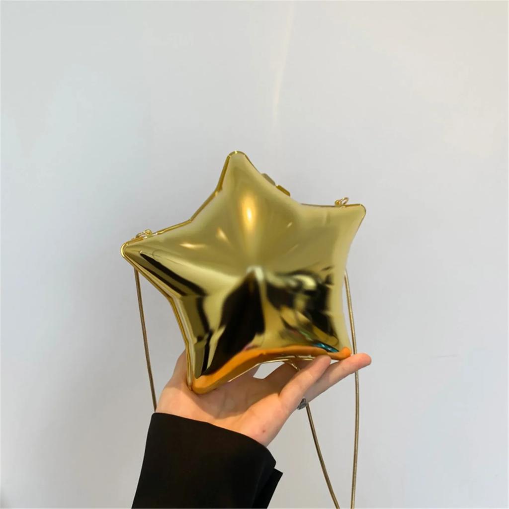 Модные креативные акриловые сумки в форме звезды через плечо для женщин, роскошные серебряные вечерние клатчи для вечеринок