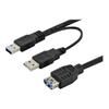 Câble USB DIGITUS - USB Type A (M) vers USB Type A (F) - USB 3.0 - 30 cm - Noir