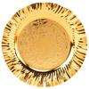 Round Gold Serving Tray 20cm Fanshaped Wavy Shape Stainless Steel Gold Round Tray Gold Candy Dish