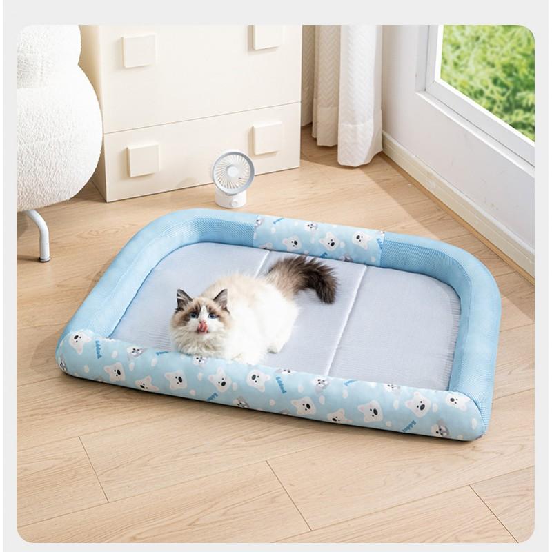 Cooling Pet Bed Mat Small To Medium Dogs Breathable Winter Indoor Dog Pad Washable Fabric Sleeping