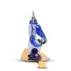 Ganesh Sitting with Leaf Statue (Murti) Idol Showpiece Handmade of Crystal Glass for Worship, Decoration, Car Dashboard, Gift
