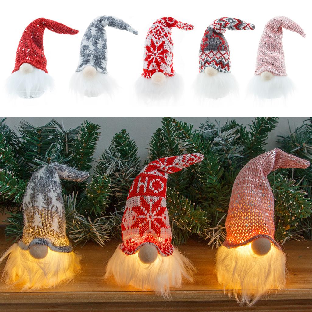 Светодиодные плюшевые гномы с подсветкой, праздничные атрибуты, скандинавский рождественский орнамент в виде гнома