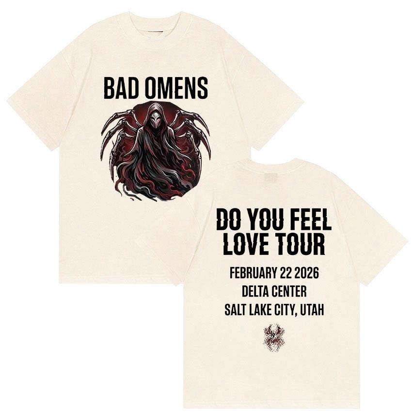 Rock Band Bad Omens Do You Feel Love Tour 2026 Графические Футболки Мужские Готические Винтажные Хлопок Y2k С Коротким Рукавом Топ Streetwear