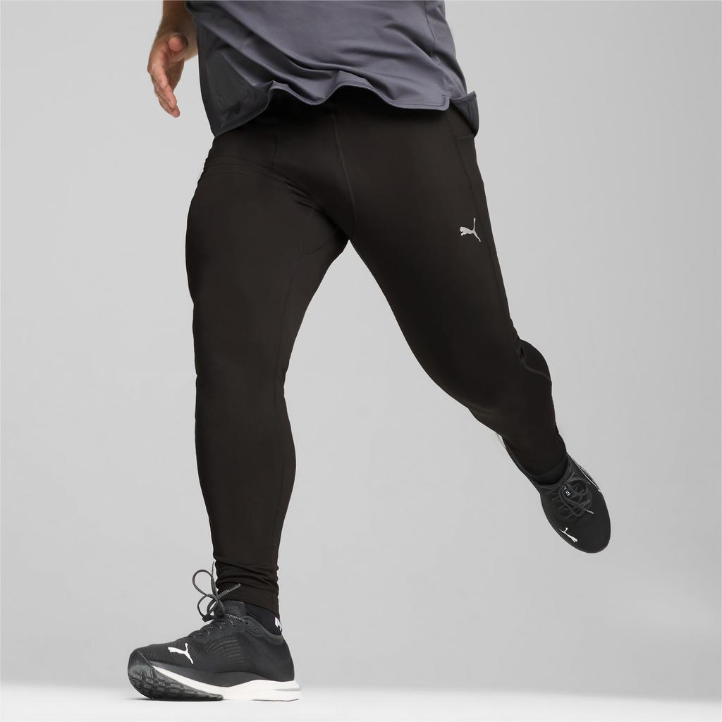 Puma Леггинсы Run Brushed Tights Solid Color Sports Logo Casual Брюки мужские низы черного цвета 526319-01