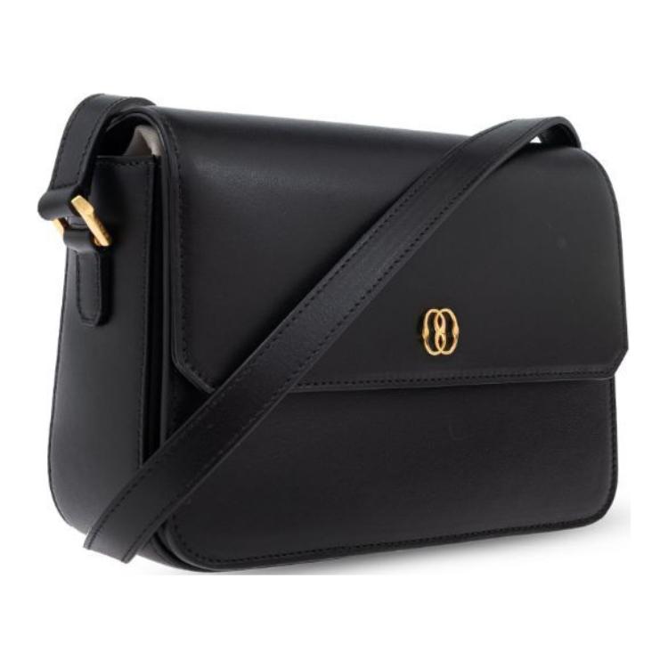 Bally Кожаная сумка на плечо через плечо с тиснением логотипа Женские сумки Черная 6308690