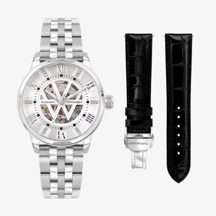 Pogseubagenwachi Automatic Skeleton Watch (Select 1 Of 4) + Deployment Buckle Band