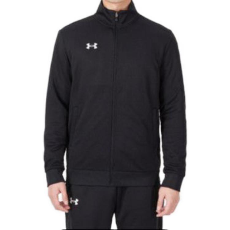Under Armour Тренировочная спортивная вязаная куртка с воротником-стойкой и логотипом, мужская верхняя одежда, черная 21500437-001