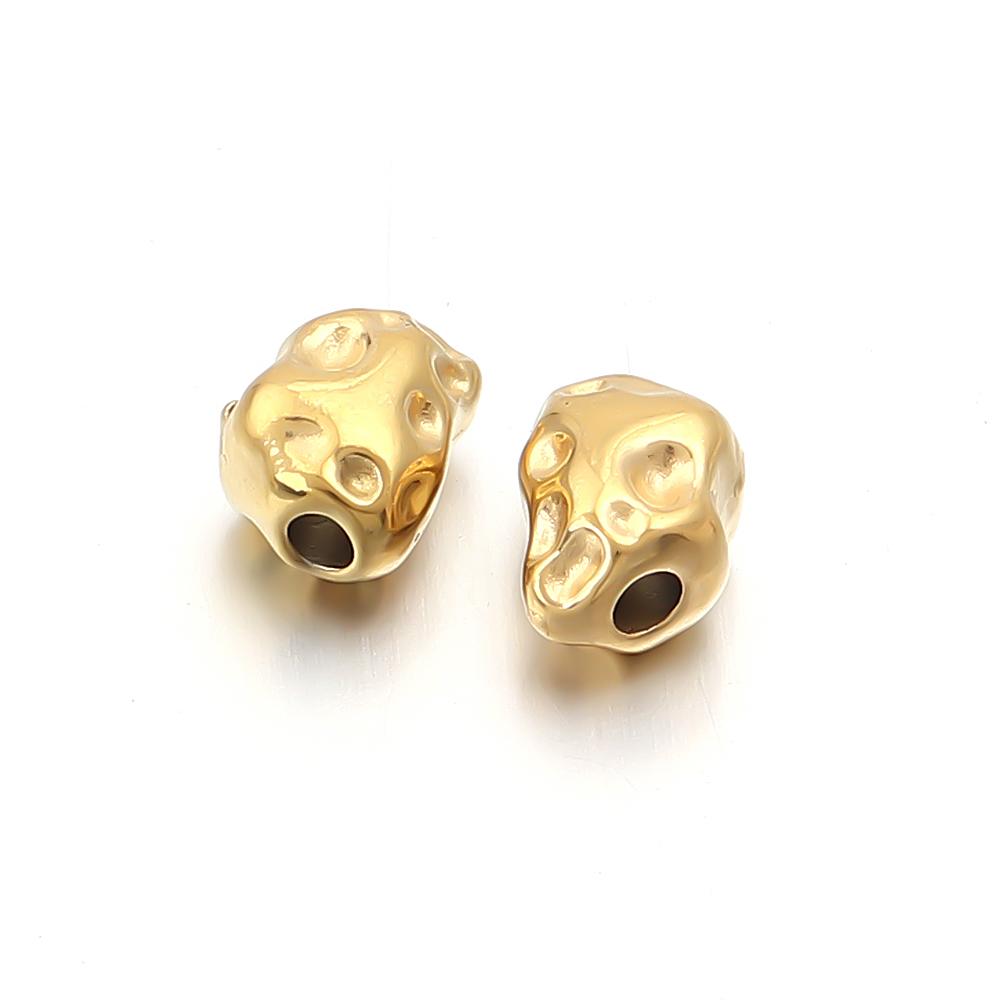 5-10pcs/lot Stainless Steel Spacer Beads Irregular Shape Big Hole Loose Bead For DIY Charms Bracelet Necklace Making Accessories