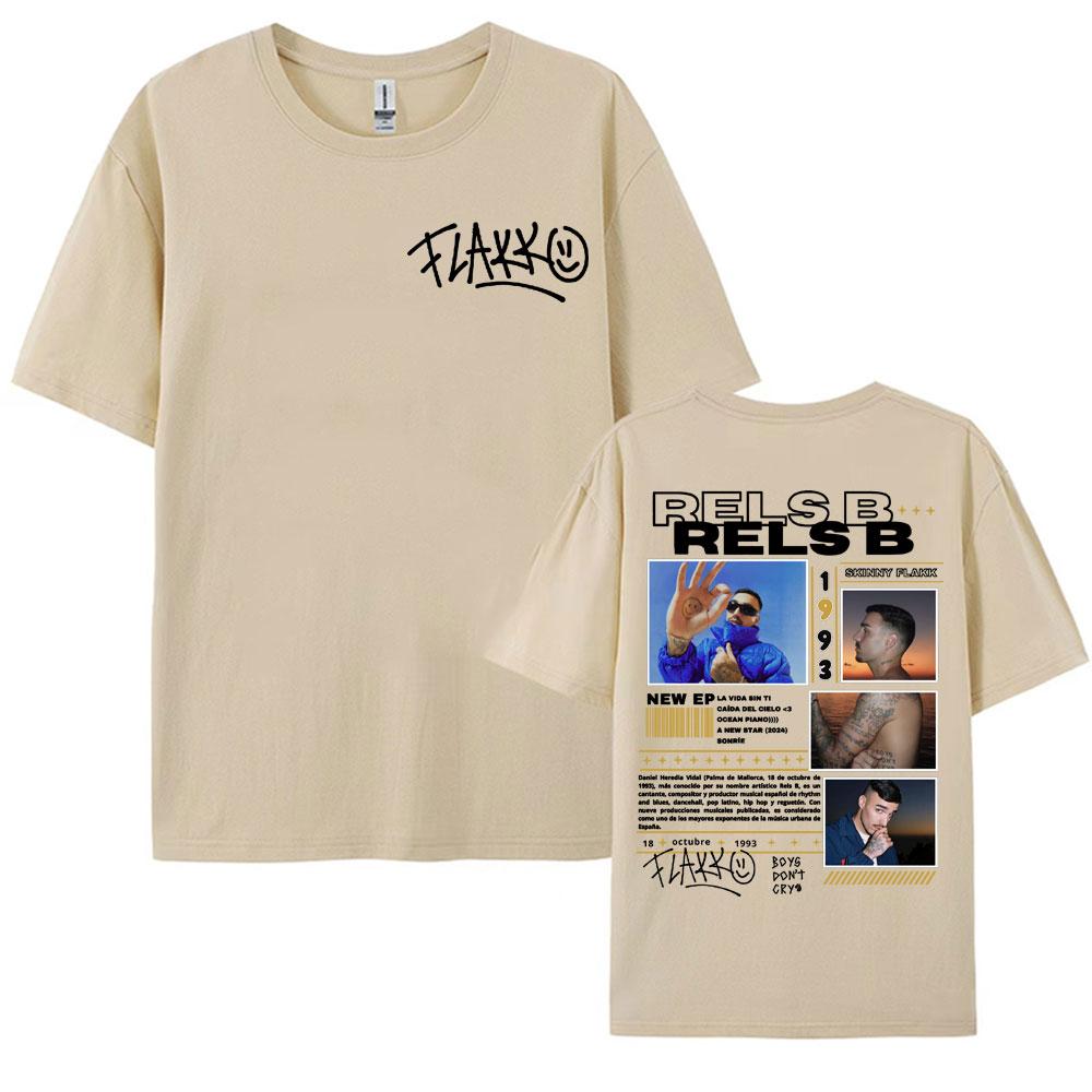 Rapper RELS B Skinny Flakk 2025 Tour Tshirt Unisex Clothing Fashion Hip Hop Punk Street Tshirts Unisex High Quality Cotton T Shirt