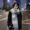 Women's Rainbow Plaid Mohair Scarf - Cozy Winter Shawl