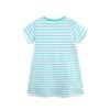 Summer New Arrivals: Girls' Striped Princess Dress with Animal Embroidery, Short-Sleeved Children's Dress