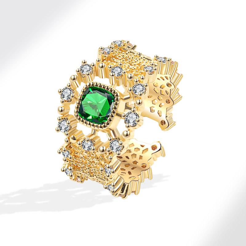 Женское персонализированное кольцо на палец с цирконием, кольца для женщин, обручальное кольцо из медного сплава золотого цвета, модные украшения на удачу, подарок, регулируемые женские кольца