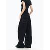 Black of Exit American vintage Black Straight Jeans Men's and Women's Fashion Brand Basic Loose Original Cow Trousers