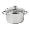 Stainless Steel Steamer Pot 4Qt with Glass Lid Induction Safe Dishwasher Safe Steaming Veggies Fish Cooking Kitchen Essential