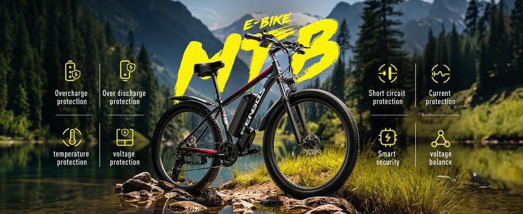 Электровелосипед FENGQS Q8 750 Вт Мотор 48 В 17,5 Ач Аккумулятор Шины 27,5*2,1" Максимальная скорость 50 км/ч Максимальный запас хода 85 км Механические дисковые тормоза
