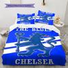 Chelsea FC football RugPattern Bedding Quilt Set Quilt Cover Pillowcase Home Decoration Birthday Gift (1 * duvet cover + 2 * pillowcase, without core)