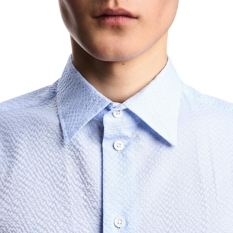 EMPORIO ARMANI Seersucker effect Cotton Shirt EM000099-TE14192-U9333